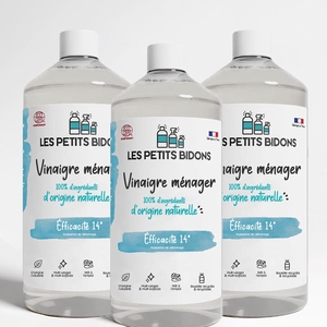 Lot de 3 Vinaigres Ménagers Multi-usages 14° 1L