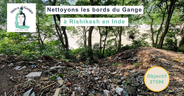 Cleaning the banks of the Ganges in Rishikesh, India.