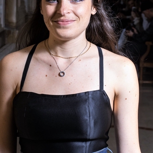 Top à lacets noir satin / soie