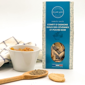 Sablés salés - Confit d'oignons doux des Cévennes A.O.P et poivre noir