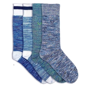 4 paires de chaussettes chinées et marines en coton bio