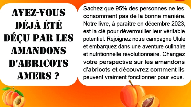 Cover image of the project Le livre sur les secrets des amandons d'abricots amers bio !