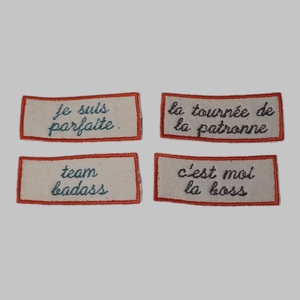 lot de 4 étiquettes "badass" orange