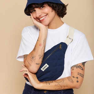 Sac banane matelassé Olivia Navy