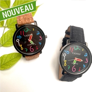 Montre en liège "Rentrée des classes" - Montre Vegan
