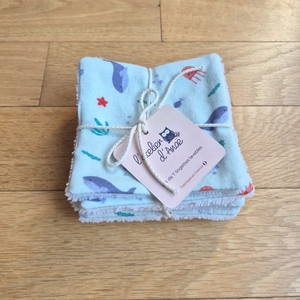 Lingettes lavables Mer