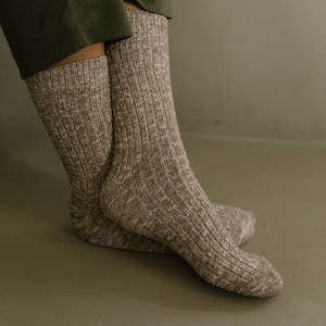 Chaussettes chinées femme taupe