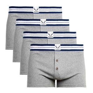 Pack de 4 caleçons gris en coton bio