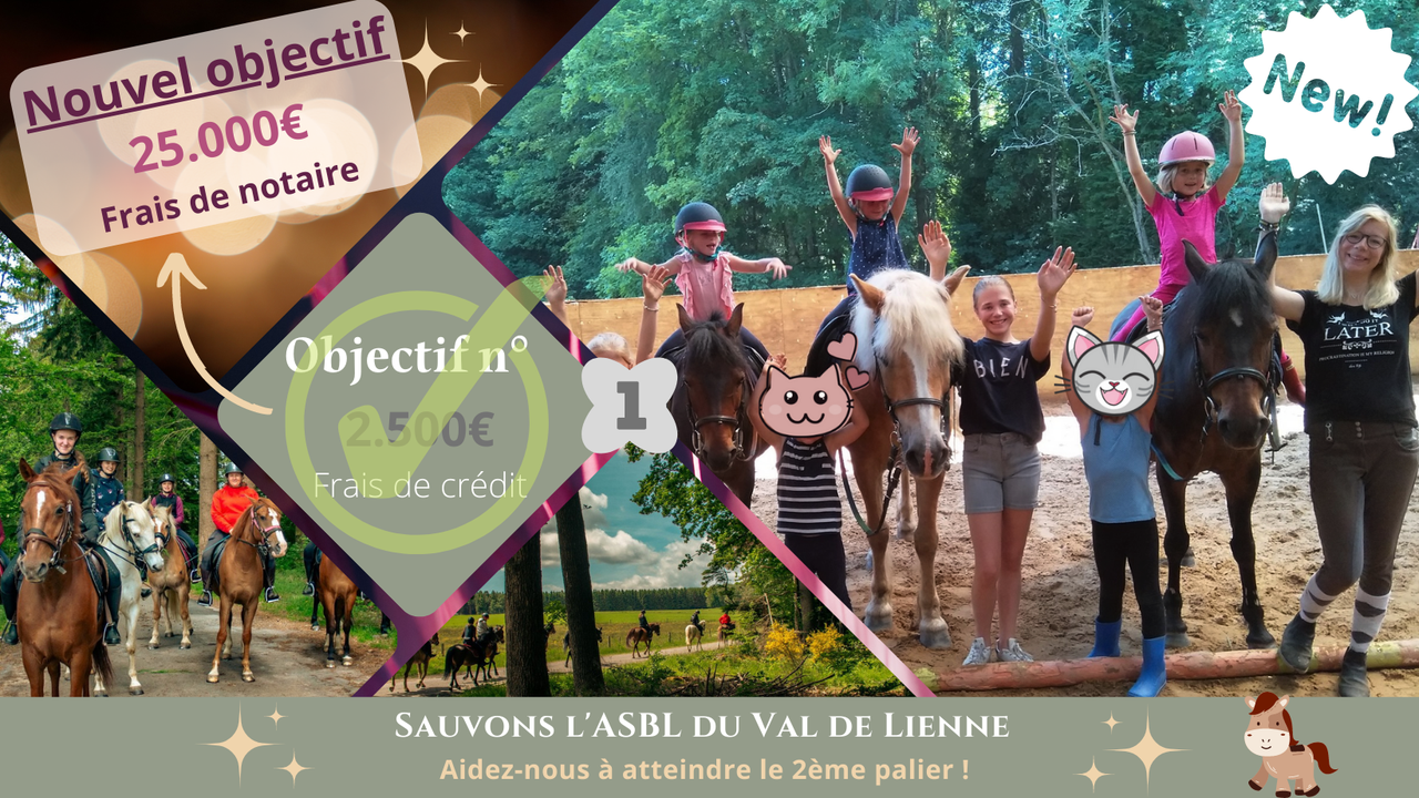 Sauvons l'ASBL équestre du Val de Lienne (2ème palier ! 💪)