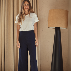 LOUISA Pantalon en coton biologique - Bleu marine