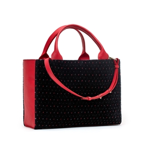 Sac à main MONDAY - Cuir et velours de laine