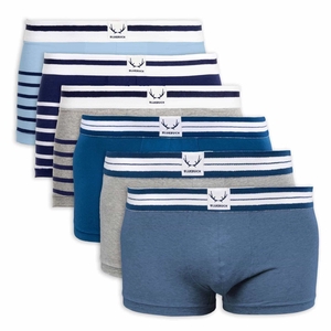 Pack de 6 boxers en coton bio (3 classiques et 3 marins)