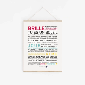 Affiche "Brille, tu es un soleil"