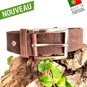 Ceinture Vegan en liege artisanale Marron