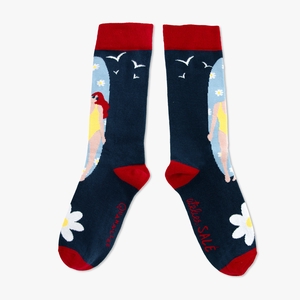 Atelier Salé | Chaussette à l'unité "Surfer la nuit rouge"