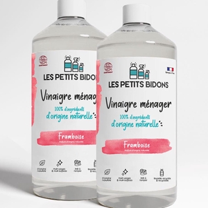 Lot de 2 Vinaigres Ménagers Multi-usages Framboise 1L