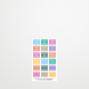 Les stickers onglets mensuel - 8 couleurs