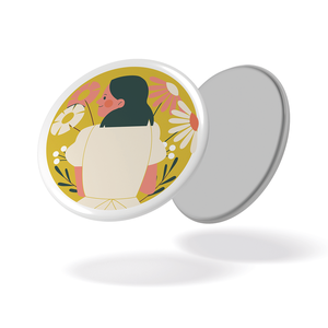 Magnet - Au jardin - Femme fond jaune - 104
