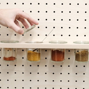 Porte Bocaux - étagère pour épices et perles - Accessoire pour Pegboard