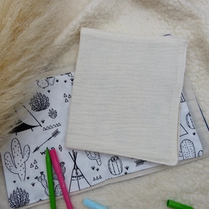 Cahier de coloriage lavable Ecru - Maël