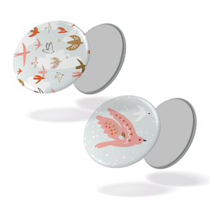 Lot de 2 magnets - Libre comme l'air + oiseau rose - 87