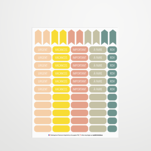 Les stickers organisation - Mots doux