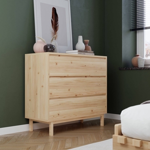 Commode pin massif 3 tiroirs Elie CAMIF