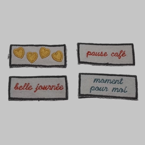 lot de 4 étiquettes "zen" marron