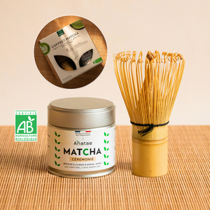 KIT MATCHA : THÉ MATCHA CÉRÉMONIE ET FOUET EN BAMBOU CHASEN