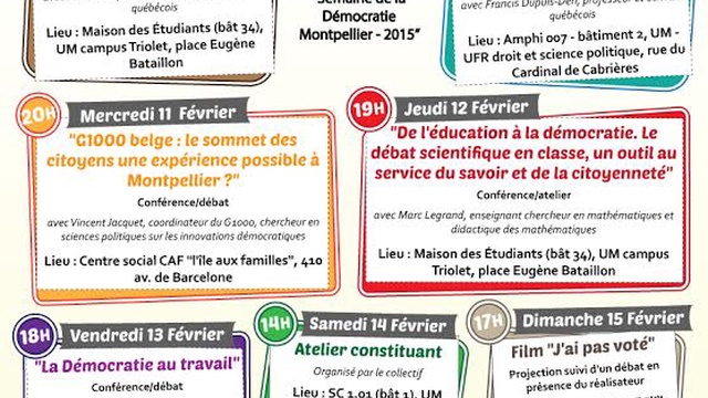 Cover image of the project Semaine de la Démocratie à Montpellier 2015