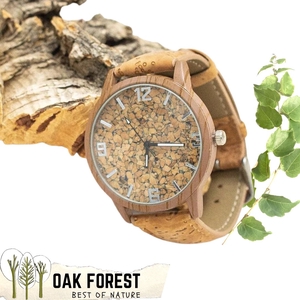 Montre Vegan en liège artisanale "Au naturel CAMEL"