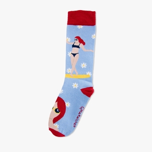 Atelier Salé | Chaussette à l'unité "Surfer le jour rouge"