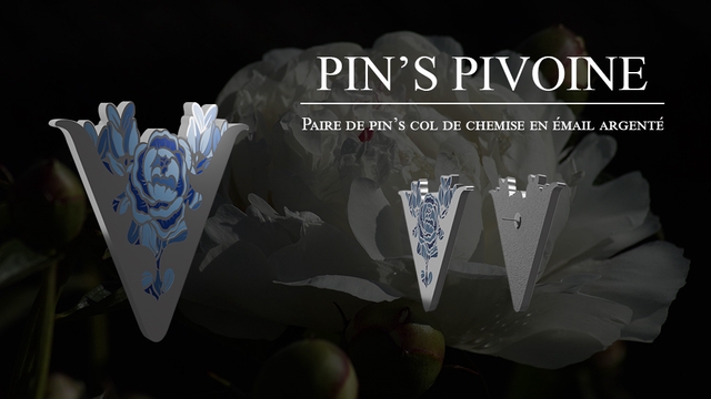 Pin's col de chemise pivoine - Ulule