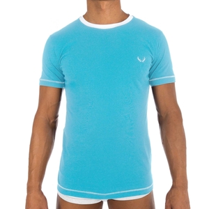 T-shirt col rond bleu ciel