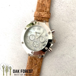 Montre Vegan en liège artisanale "Cadran Blanc"