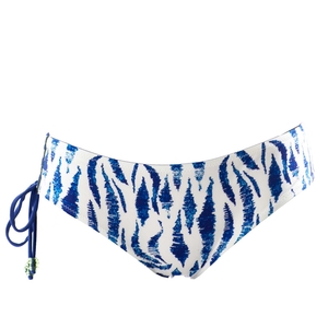 Bas de maillot culotte classique avec laçages sur le côté Morena Tiger Blue
