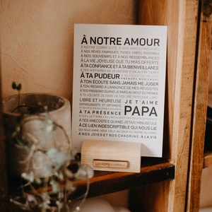 Support en bois - carte postale