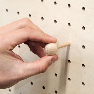 Tourillons en Bois pour Pegboard avec Billes en Bois Tournées