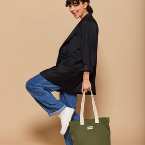 Cabas vertical Paul olive