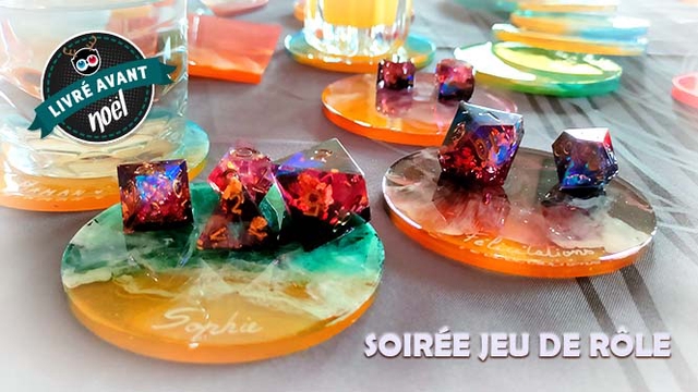 Cover image of the project Sous-verres et dés personnalisés - Jeu de rôle