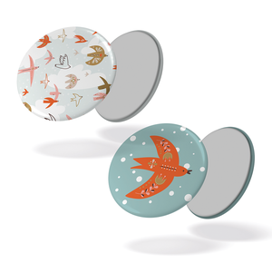 Lot de 2 magnets - Libre comme l'air + oiseau rouge - 86