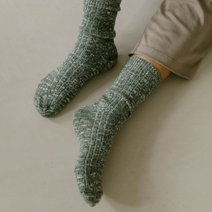 Chaussettes chinées femme kaki