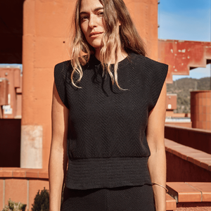VALENTINE Top sans manches en coton biologique - Noir