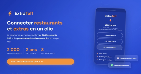 ExtraTaff — Connecter restaurants et extras en un clic - Ulule