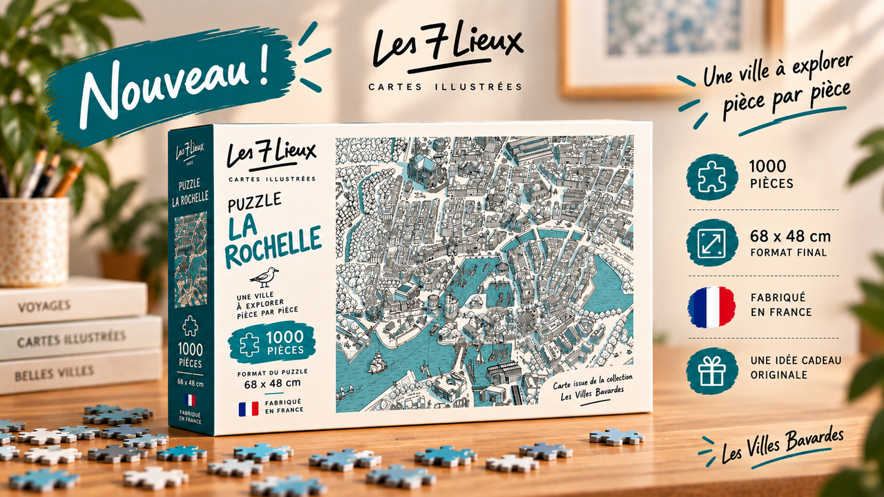 La carte illustrée de La Rochelle : la version Puzzle