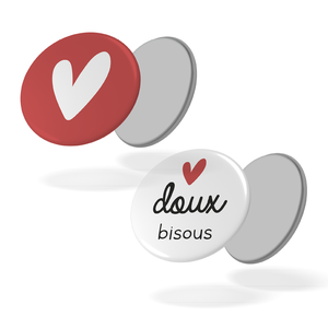 Lot de 2 magnets - Doux bisous - 50