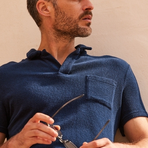Polo Eponge bleu marine
