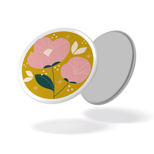 Magnet - Au jardin - Pivoines fond jaune - 102