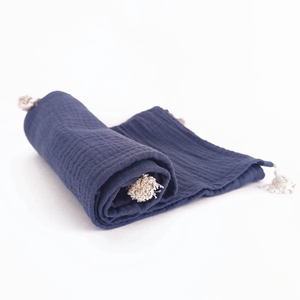 Maxi Lange bébé coton bio Bleu Jean 110x110 cm