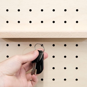 Porte clés mural magnétique en bois pour pegboard - 4 trousseaux